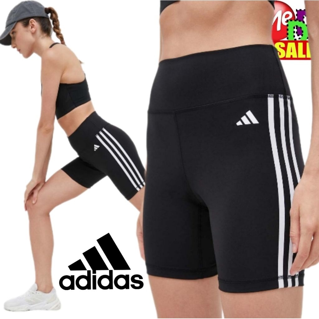 ADIDAS - ใหม่ กางเกงรัดรูปใส่ออกกำลังกาย/เต้น/ปั่นจักรยาน เอวสูง ADIDAS LACED HIGH-WAISTED SHORTS H15812 GR3866 HK9964