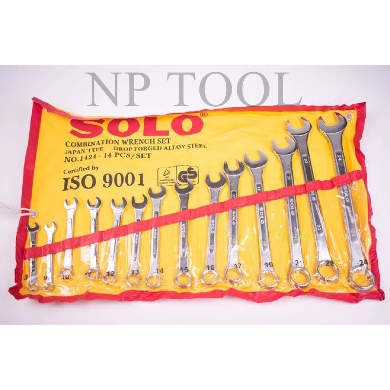 NP-236 SOLO ชุดประแจแหวนข้างปากตาย ประแจรวม ขนาด 8-24mm 14ตัว/ชุด