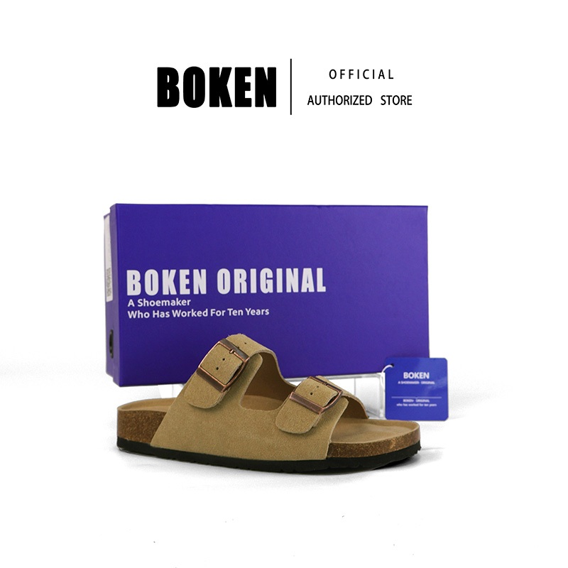BOKEN Flat sandals รองเท้าแตะสตรีรองเท้าแตะชายหาดกลางแจ้ง
