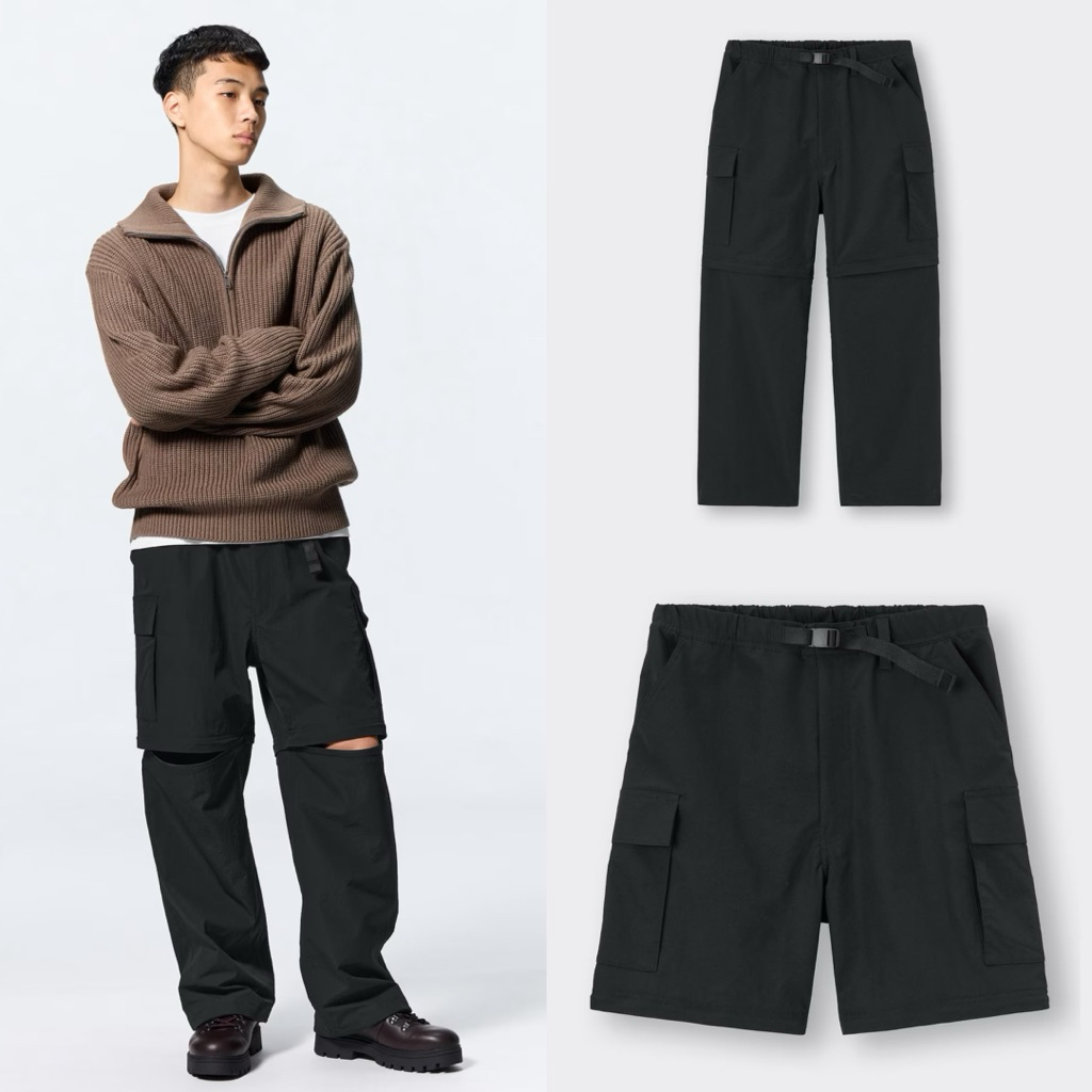 กางเกงคาร์โก้ ใส่ได้ 2 แบบ GU Convertible Wide Cargo Pants Unisex พร้อมส่ง‼️