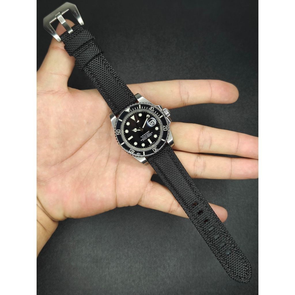 สายนาฬิกา สายหนังวัว แคนวาส รุ่น Leather Canvas Strap