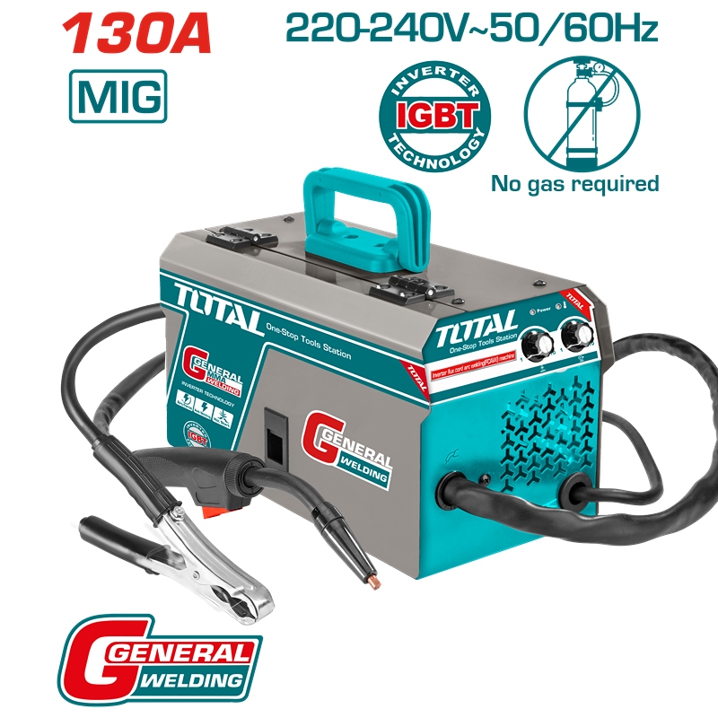 เชื่อม ง่ายสุดแล้ว ในบรรดา ตู้เชื่อม ฟลักซ์คอร์ Total MIG 130A TFC13012 ( ไม่ใช้แก็ส CO2 )