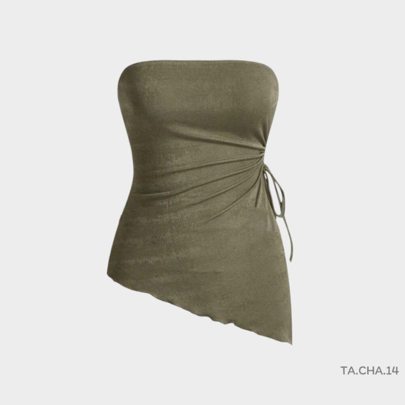เสื้อเกาะอ​ก​ แต่งเชือกรูดด้านข้าง​ (มี​หลาย​สี)​