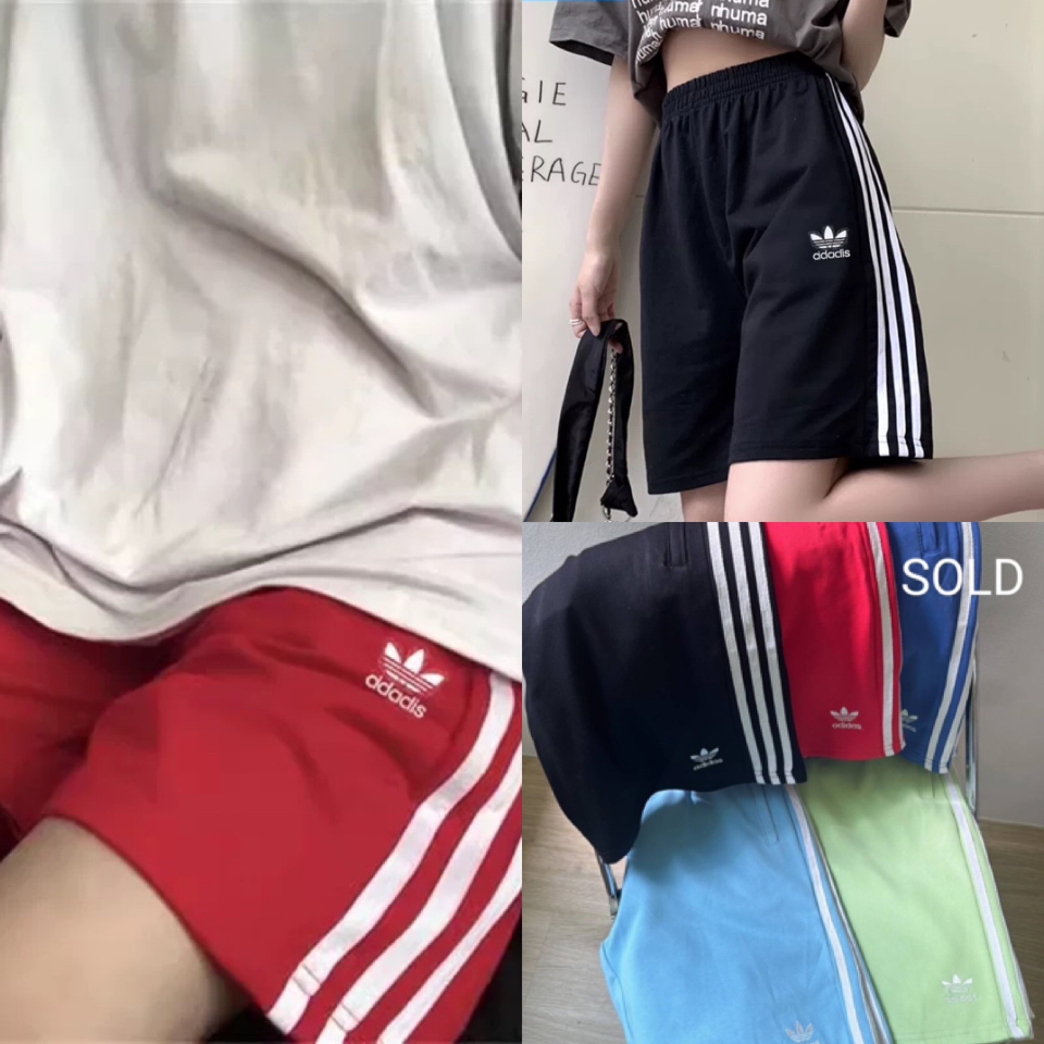Adidas three-part strip Shorts กางเกงใส่คลุมเข่า ทรงนี้ใส่ได้ทั้งชายเเละหญิงนะคะ ผู้หญิงใส่ก็จะคล้ายๆทรง jort งานนำเข้า