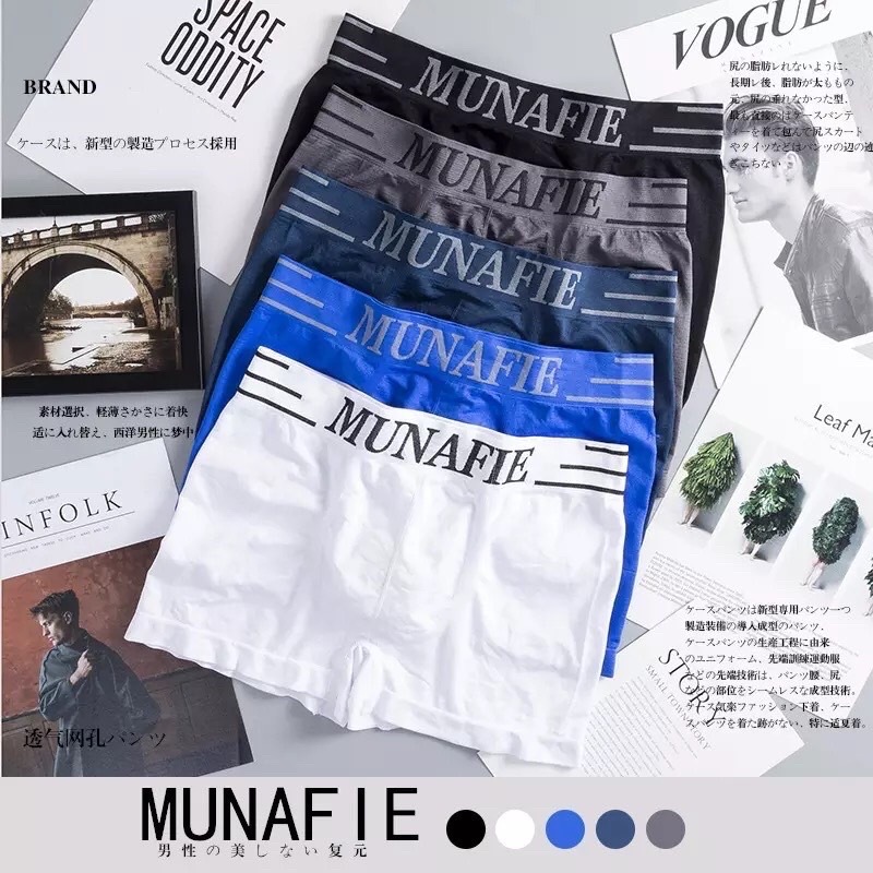 เซ็ท#5ตัว กางเกงในบ๊อกเซอร์ MUNAFIE Boxer FL27