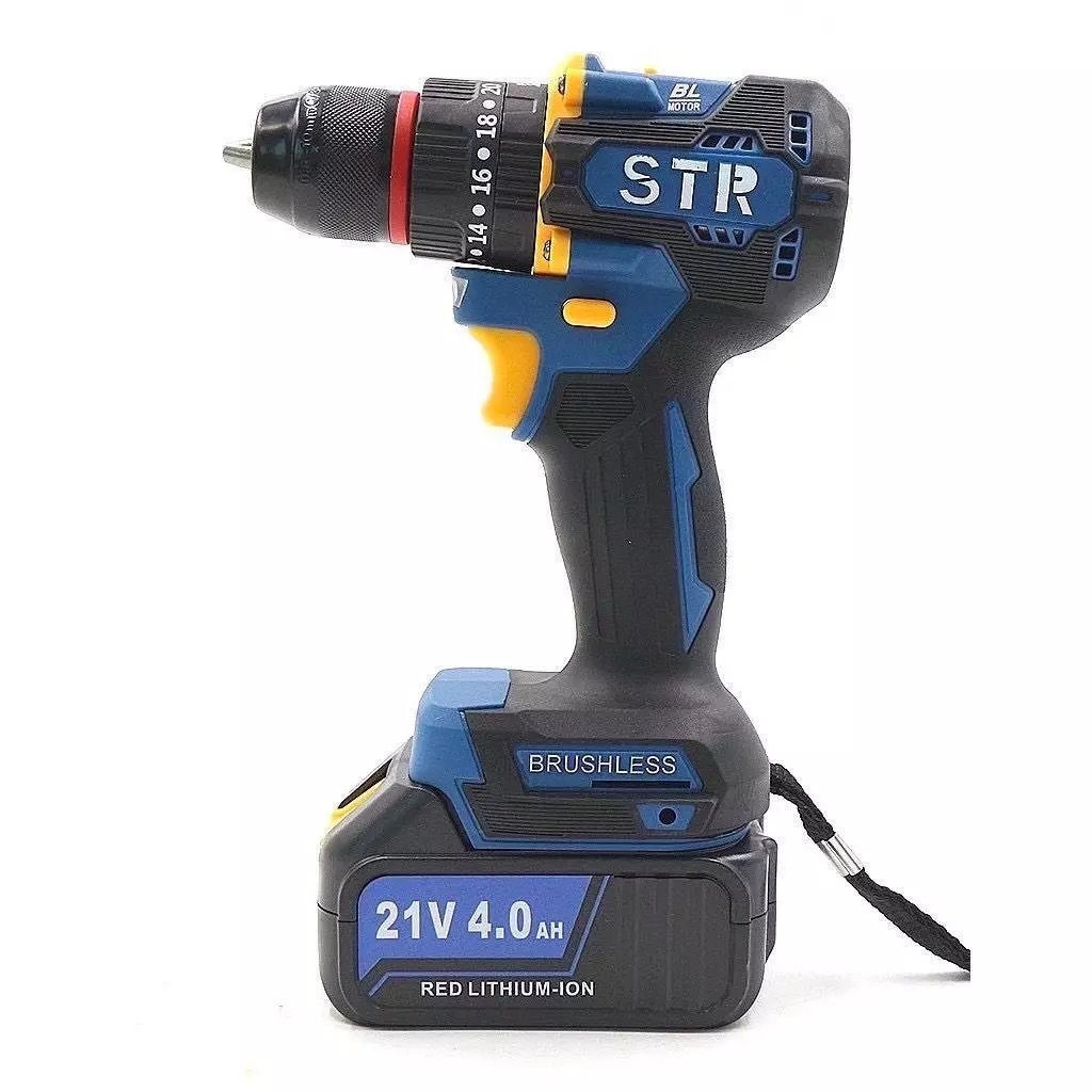 STR สว่านไร้สาย 3 ระบบ เจาะปูนได้มอเตอร์บลัสเลสแท้ รุ่น 21V แบตเตอรี่ใหญ่  มี LED ส่องสว่างเวลาใช้งานในที่มืด ราคา ถูกที่สุด ดีลบีเคเค แกลเลอรีภาพที่ 4