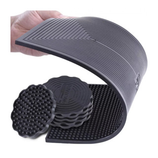 (5 ชิ้น) Coaster ไม่มีกลิ่น จานรองแก้ว แผ่นรองบาร์ กันลื่น ท…