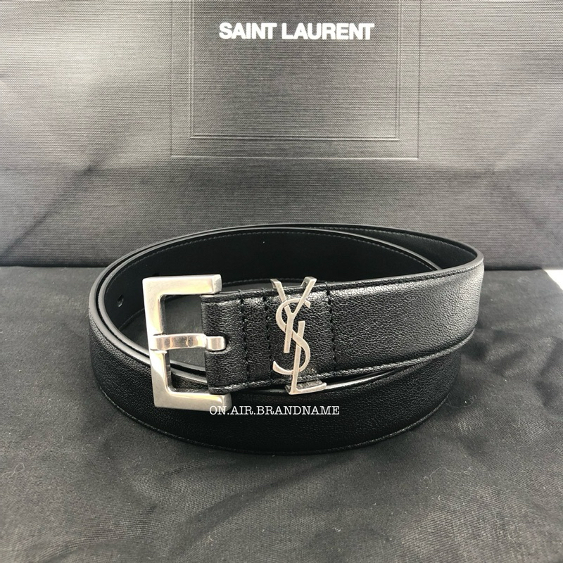 New ysl belt 3 cm. shw เข็มขัด ดำเงิน รุ่นนี้ฮิตสุดๆ