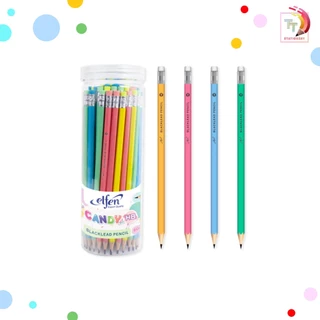 Elfen (เอลเฟน) ดินสอไม้ ดินสอดำ ดินสอ รุ่น Sugar / 2002 / 2018 / Neon / Candy ความเข้ม HB และ 2B ( 50 ด้าม / กระปุก)
