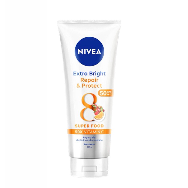 Nivea นีเวีย เอ็กซ์ตร้า ไบรท์ รีแพร์ แอนด์ โพรเทค เอสพีเอฟ50 พีเอ+++ บอดี้ เซรั่ม 320มล.