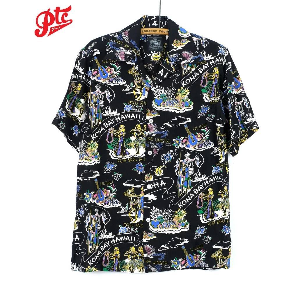 เสื้อฮาวาย KONA BAY / 2023 LAND OF ALOHA BLACK 100% Japanese Fujiette Rayon (MADE IN HAWAII)