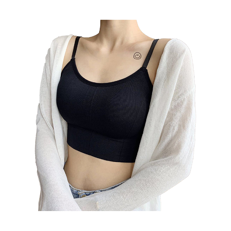 เสื้อสายเดี่ยววินเทจ ชุดชั้นในเซ็กซี่ สำหรับผู้หญิง สีดำ Freesize