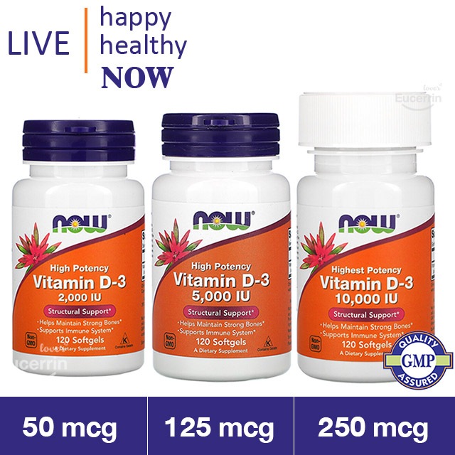 พร้อมส่ง Now Foods, Highest Potency Vitamin D-3, 10,000 IU, 120 Softgels วิตามินดี 3 บำรุงกระดูก กระตุ้นภูมิคุ้มกัน