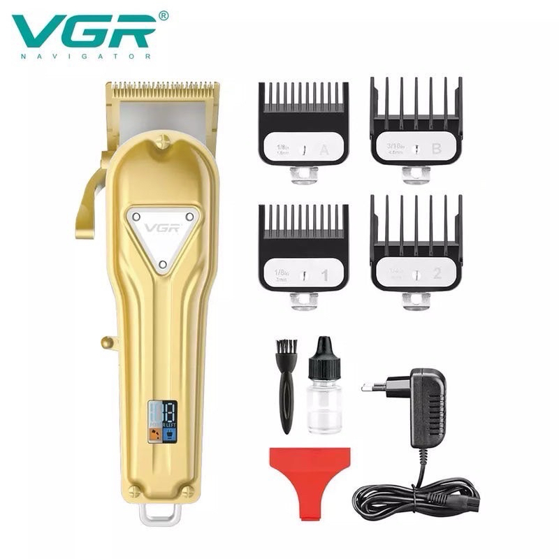 VGR v140 ปัตตาเลี่ยนตัดผมไร้สาย เครื่องสีทอง เป็นบอกสถานะแบต สินค้าของแท้100%