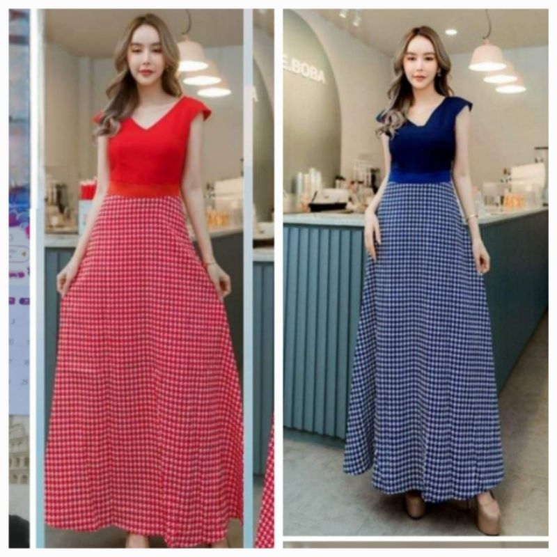 955 น้ำเงินมี2xl[ปกติ]เดรสยาวออกงานทรงสวยมาก