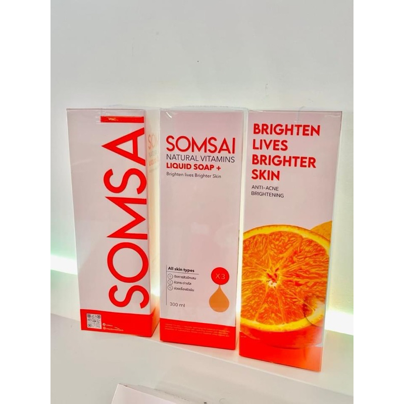 [แพ็คเกจใหม่!] SOMSAI สบู่ส้มใส ขวดใหญ่ 300 ml. - สบู่ล้างหน้า ช่วยเรื่องสิว ผิวหมองคล้ำ