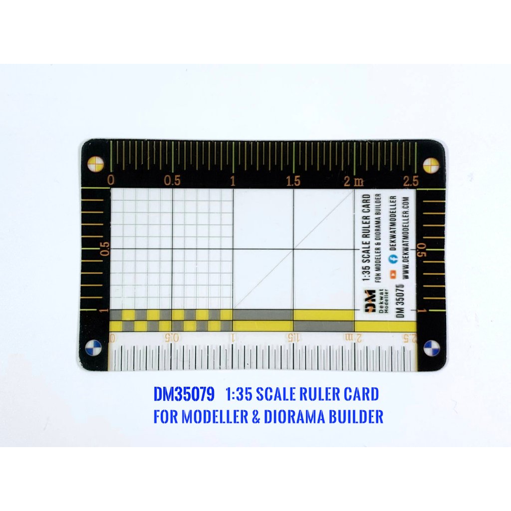 1:35 Scale ruler card. แผ่นบรรทัดใสวัดขนาด 1/35 สำหรับงานแบบ, โมเดล, ไดโอรามา