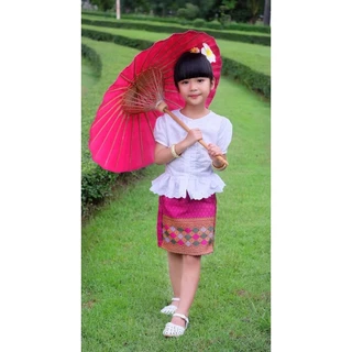 ผ้าถุงสั้นเด็กหญิงผ้าไหมเทียม(เฉพาะผ้าถุง)