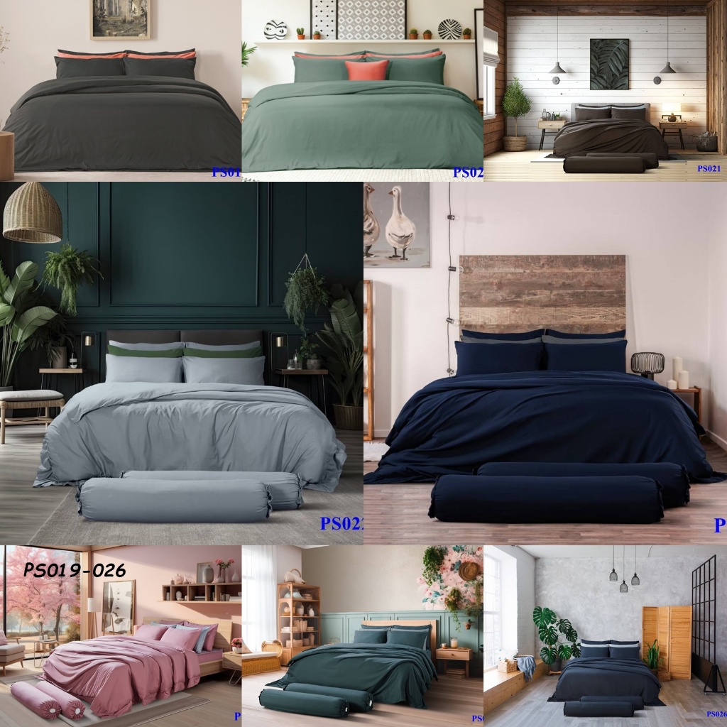 ผ้าปูที่นอน สีพื้น PS019-026/Satin Plus+