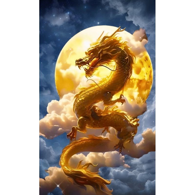 รูปโปสเตอร์ มังกร นำโชค ไม่มีกรอบ ขนาด 25*42 cm ติดผนัง ภาพมงคล เสริมฮวงจุ้ย ตกแต่งบ้าน