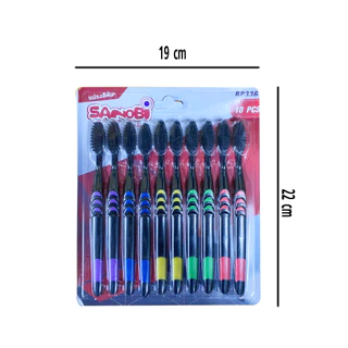 1 แพ็ค 10 ชิ้น แปรงสีฟัน SANOBI มี 2 สี