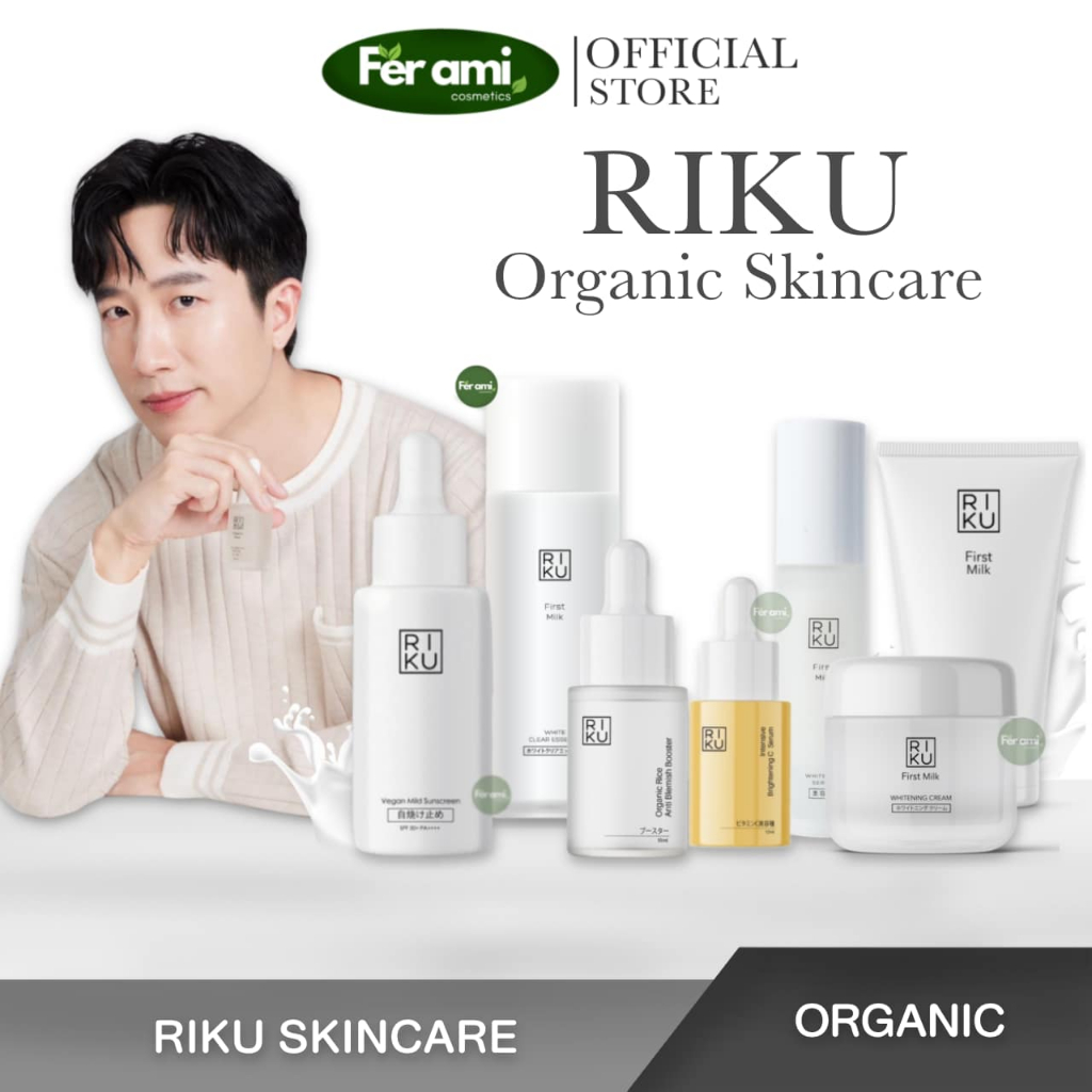 Riku Organic ริคุ สกินแคร์รักษาสิว ผิวกระจ่างใส ลดรอย ริ้วรอย ฝ้ากระ ออเกนนิค ผิวแพ้ง่ายใช้ได้ หมองคล้ำ ลดสิว ลดรอย