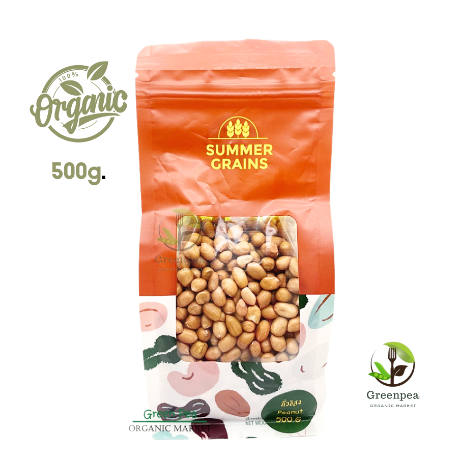 Summer grains ถั่วลิสง อินทรีย์ 500กรัม ถั่วลิสงดิบ คุณภาพดี Peanut