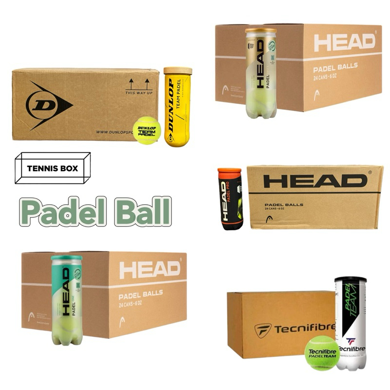 Padel Balls Box of 24 cans 72 balls บอล ลูกพาเดล Head Dunlop Tecnifibre ของแท้ พร้อมส่ง