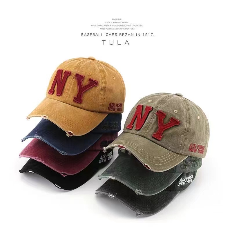 หมวกเบสบอล แบบนิ่ม ปักNY 7สี สไตล์วินเทจ ผ้าฝ้าย ราคา ถูกที่สุด ดีลบีเคเค