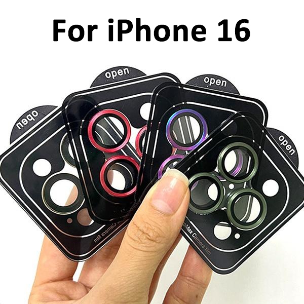 (ราคาต่อ1ชุด) เลนส์กล้อง สำหรับ iPhone 16 16Pro 16Promax 16Plus 15Promax Pro max 11 12 13 mini Plus ฟิล์มเลนส์กล้อง 007