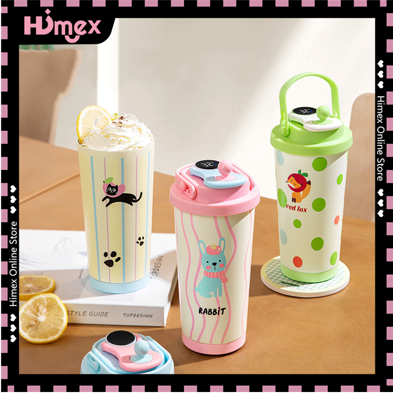 Himex แก้วเก็บความเย็น เก็บความเย็น สแตนเลส พร้อมหูหิ้ว แก้วน้ําเก็บความเย็น แก้วเยติ 530ML