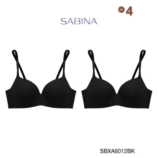 Sabina Doomm Doomm Level 4 เสื้อชั้นใน (Set 2 ชิ้น) ไร้ตะเข็บ ไร้โครง รหัส SBXA6012BK - สีดำ
