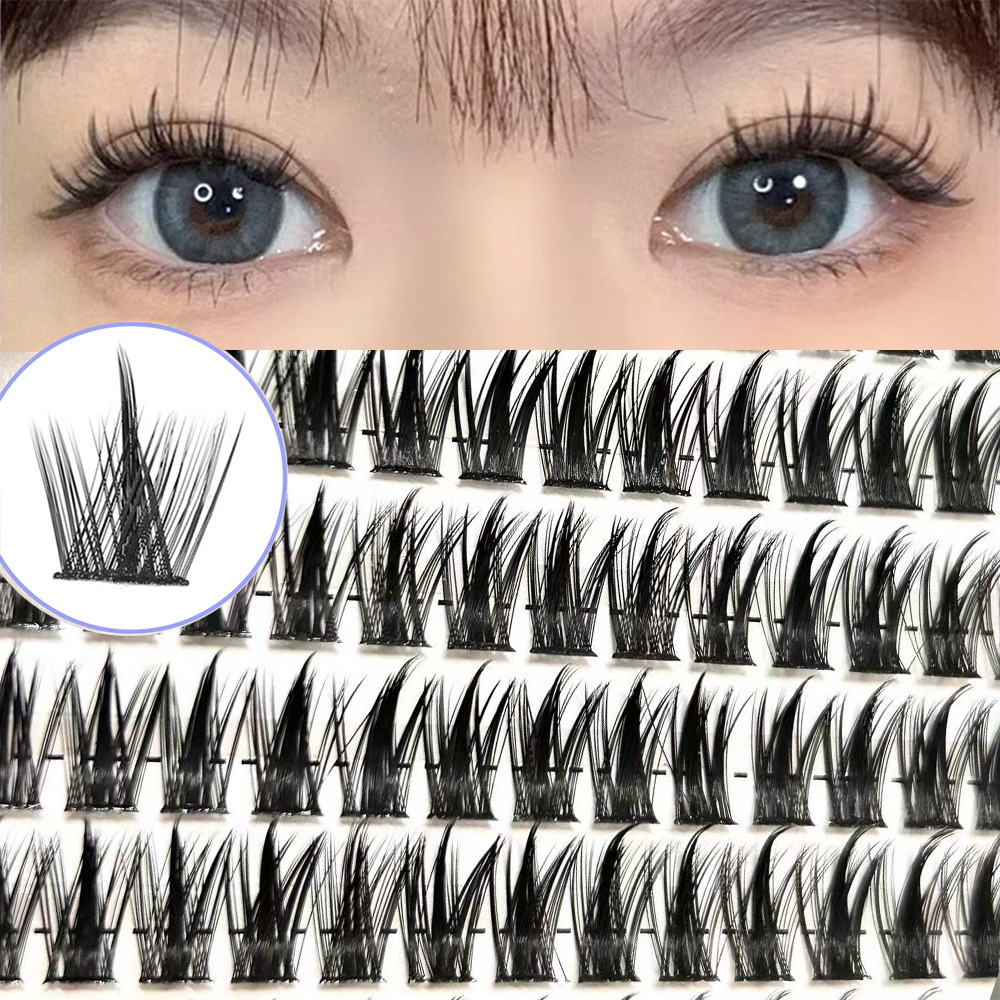 สำหรับ ต่อขนตา 10 แถวขนตาปลอมกรณีบางเฉียบเส้นใยธรรมชาติแยก ขนตาปลอม แบบหนา สําหรับต่อขนตา 11-13mm