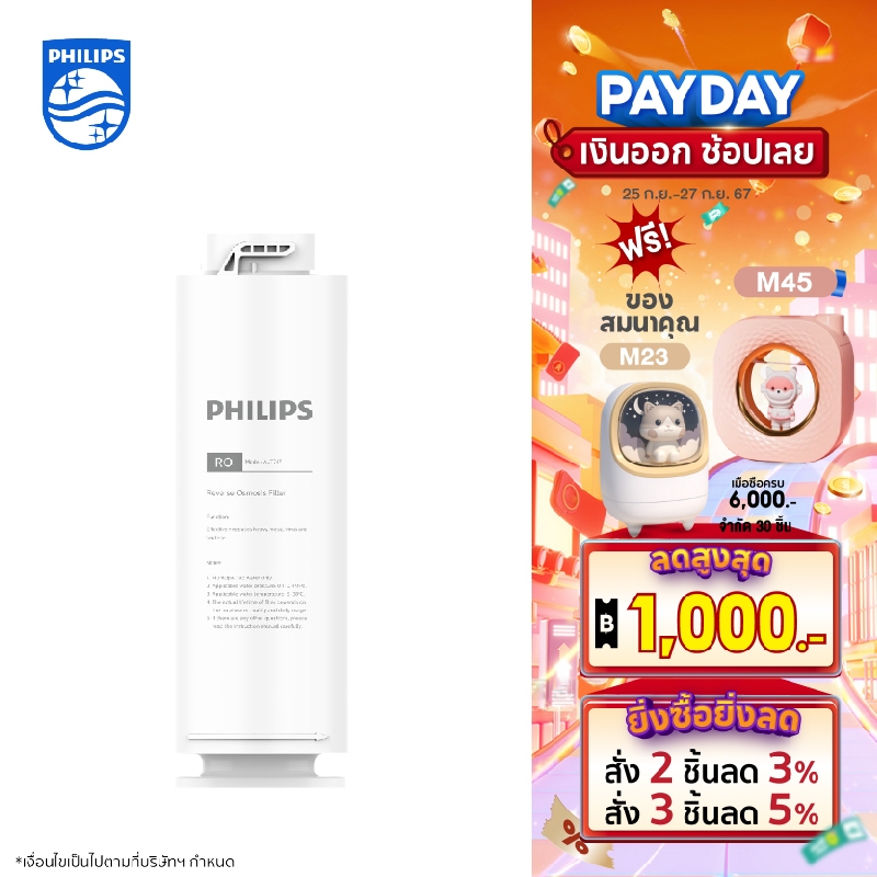 Philips AUT747 RO Filter ไส้กรองน้ำดื่ม ไส้กรองเครื่องกรองน้ำ สำหรับเครื่องกรองน้ำรุ่น AUT2015