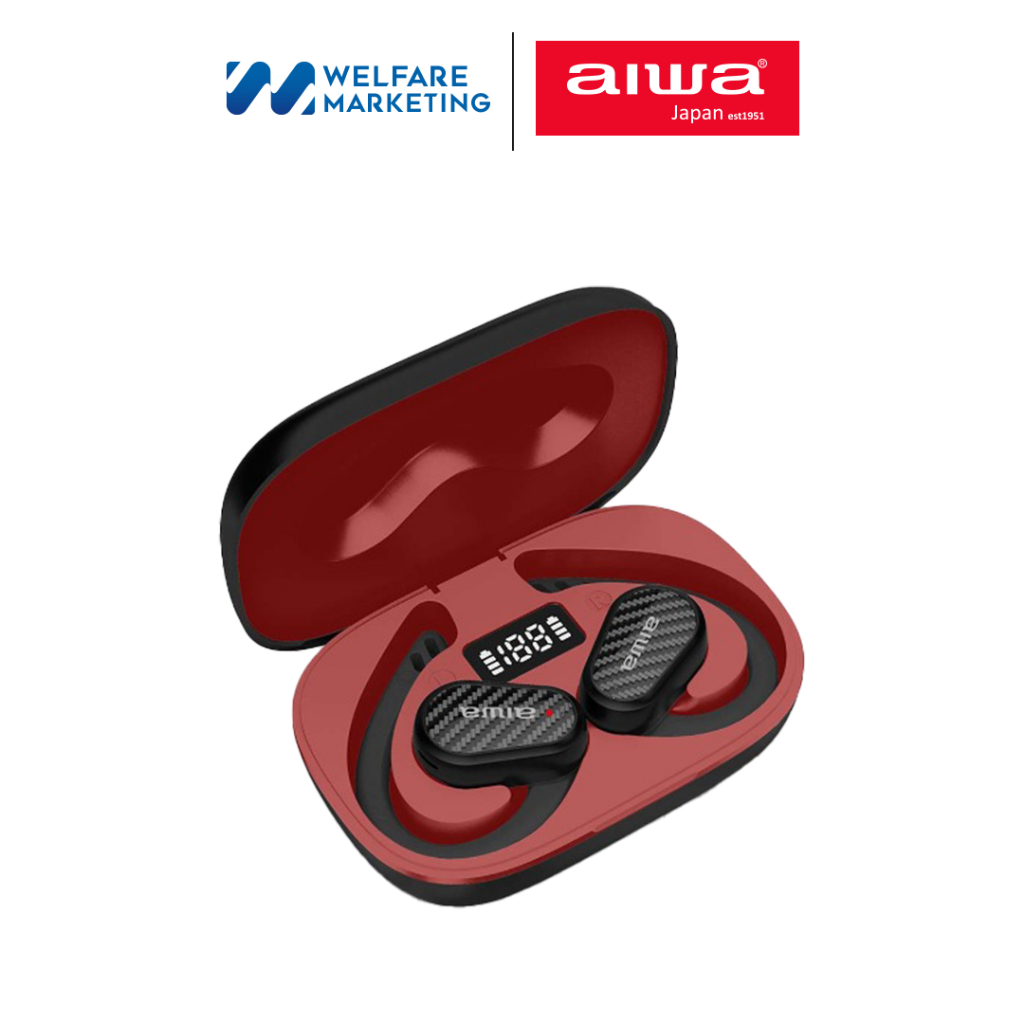AIWA AT-H08 LINK TWS Bluetooth Earphones หูฟังไร้สายแบบโอเวอร์เอียร์ กันน้ำระดับ IPX4 Low Latency (ENC)