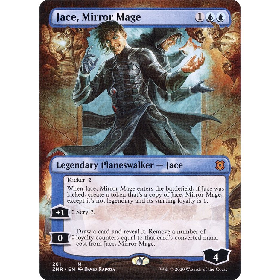 MTG : Zendikar Rising Variants: Jace, Mirror Mage (Borderless)