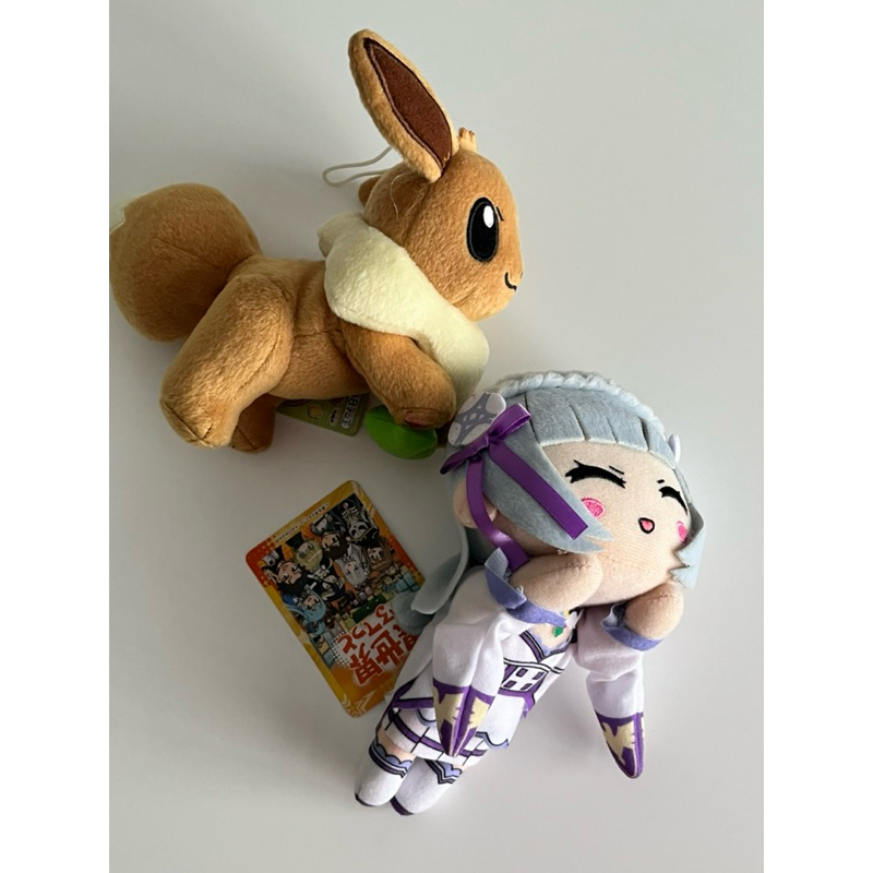 (พร้อมส่ง) - แท้จากญี่ปุ่นมือ 1 ตุ๊กตา pokemon eevee / re:zero emilia