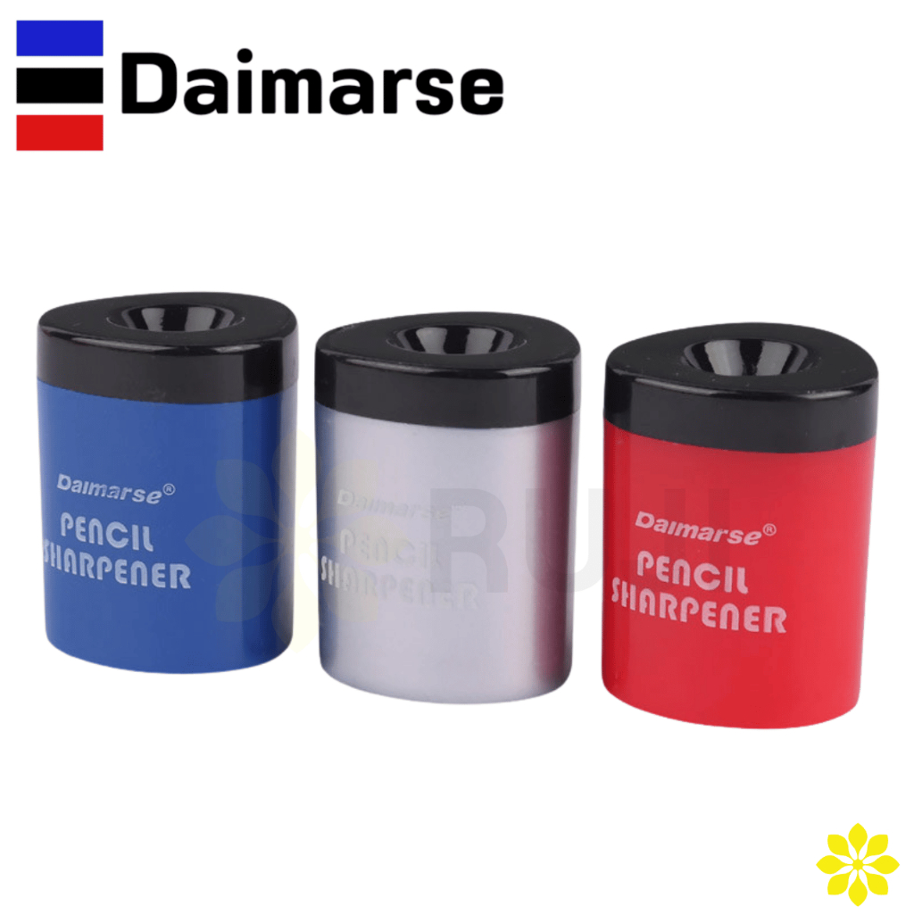 Daimarse DMS-816 คละสี 1 ชิ้น กบเหลาดินสอ พกพา ใบมีด Stainless คม แข็งแรง มีช่องเก็บขี้ดินสอ RUJI