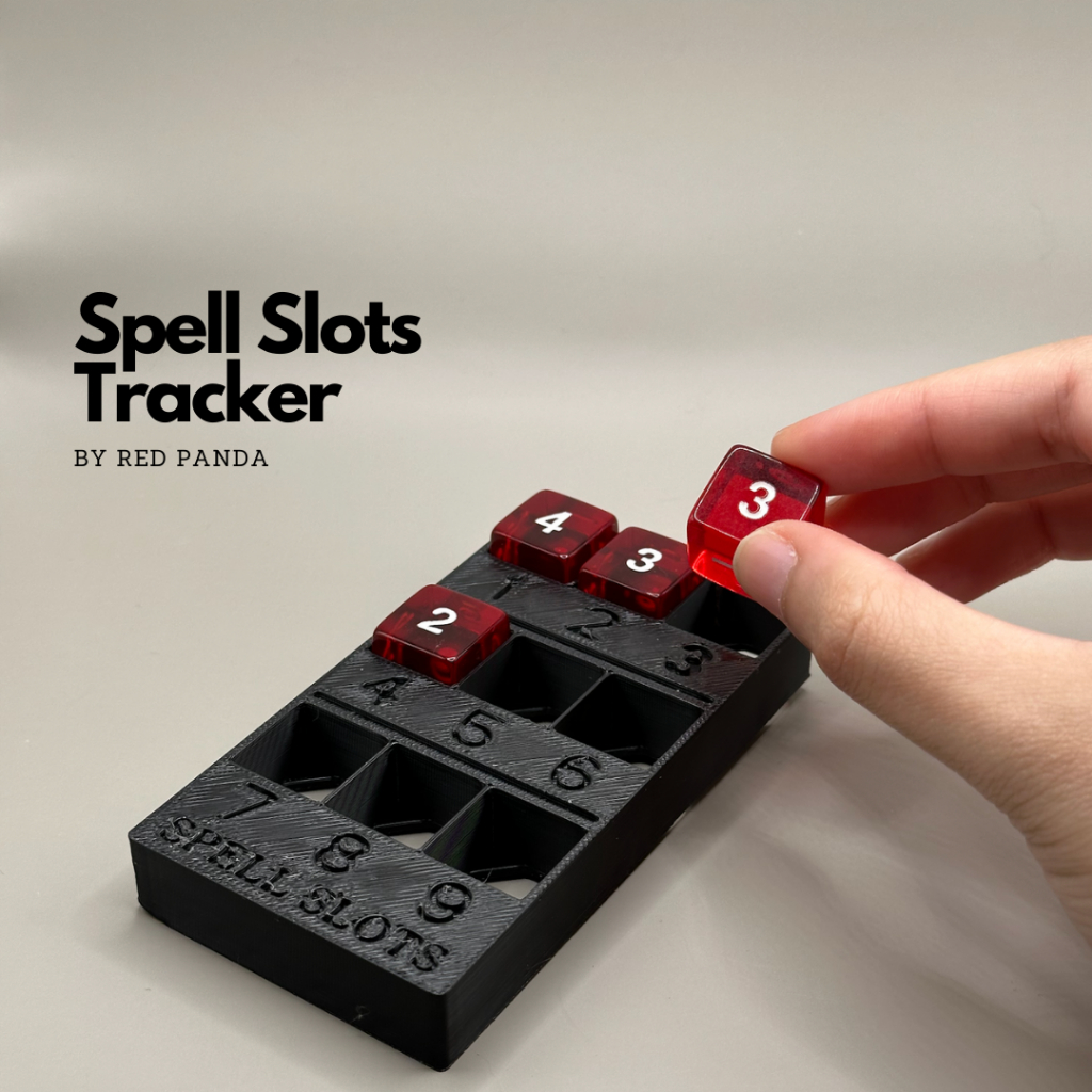 Spell Slot Tracker I ตัวนับช่องเวทมนตร์ (งาน PLA สีดำ) -ใช้เวลาปริ้น 1-2 วันหรือมากกว่าขึ้นอยู่กับคิวปริ้น