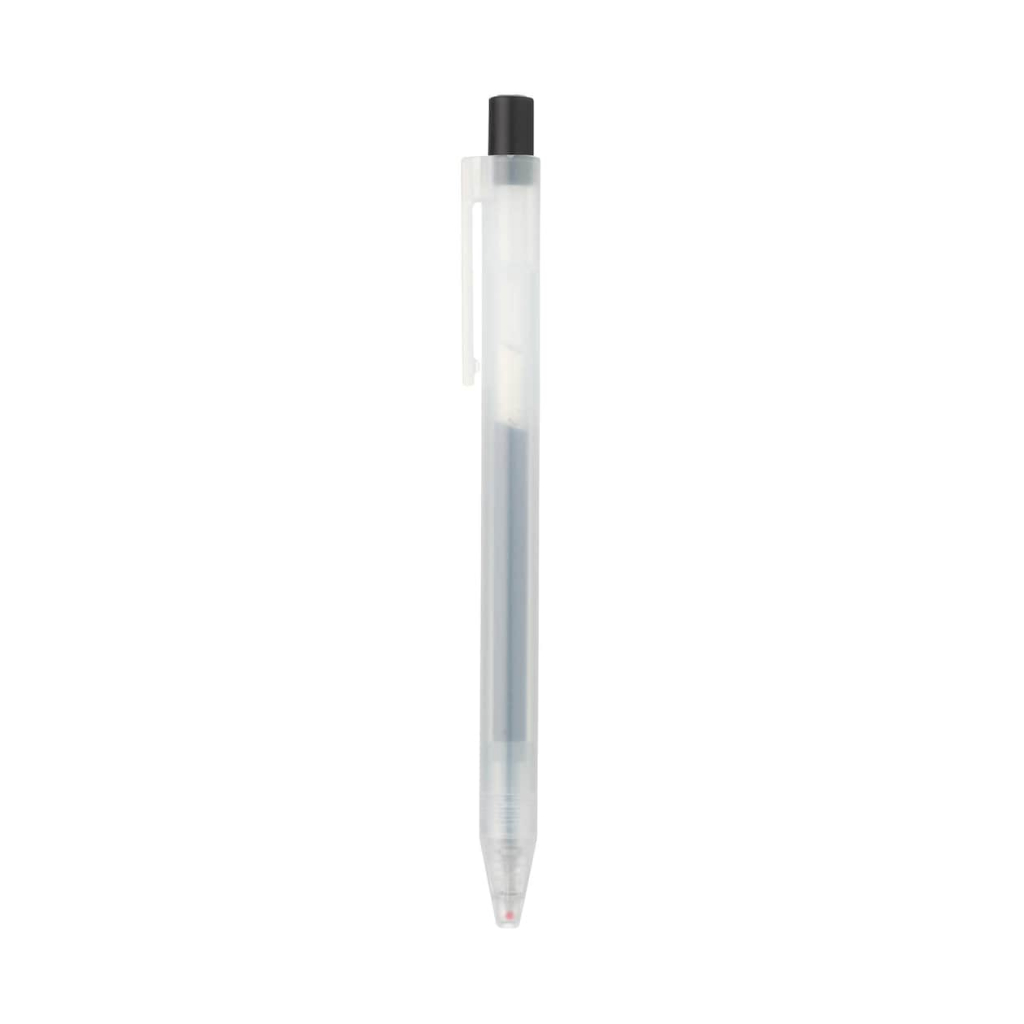 MUJI Smooth Drawing Gel Ink Ballpoint Pen, Knock Type, 0.5mm, Black ส่งตรงจากญี่ปุ่น