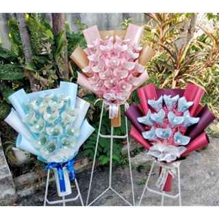 ช่อกรวยเงิน ช่อใส่ธนบัตรเอง ช่อรับปริญญา 10/15/20กรวย