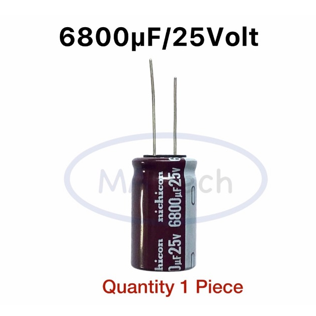 6800uf 25V capacitor 6800uF/25Vdc คาปาซิเตอร์ 6800uF25V ขนาด 16.0x30.0 mm จำนวน 1 ชิ้น