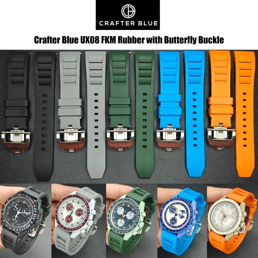 สายนาฬิกา Crafter Blue UX08 FKM with Butterfly Buckle