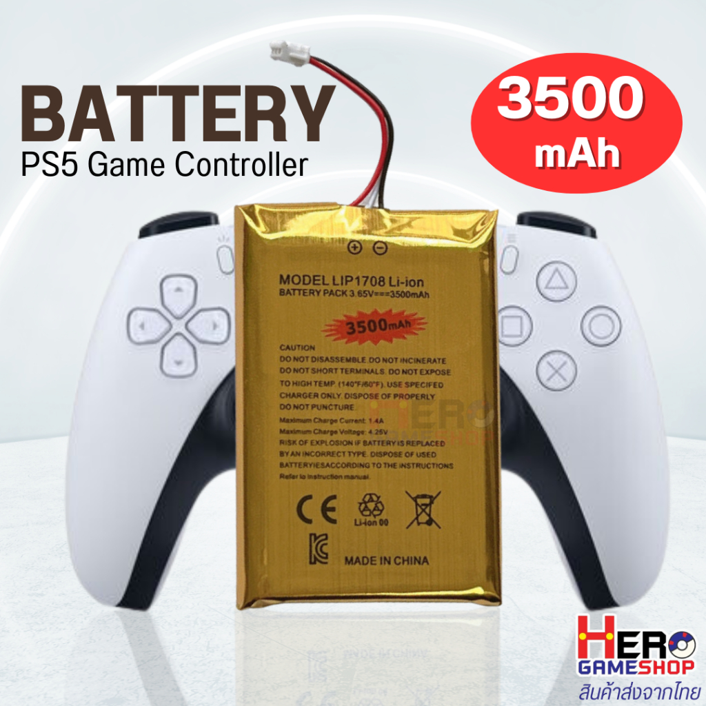 แบตจอย PS5 🇹🇭พร้อมส่งในไทย🇹🇭 ความจุมากกว่าเดิม120% Battery 3500mAh แบตเตอรี่จอยDualsense PS5Model: L