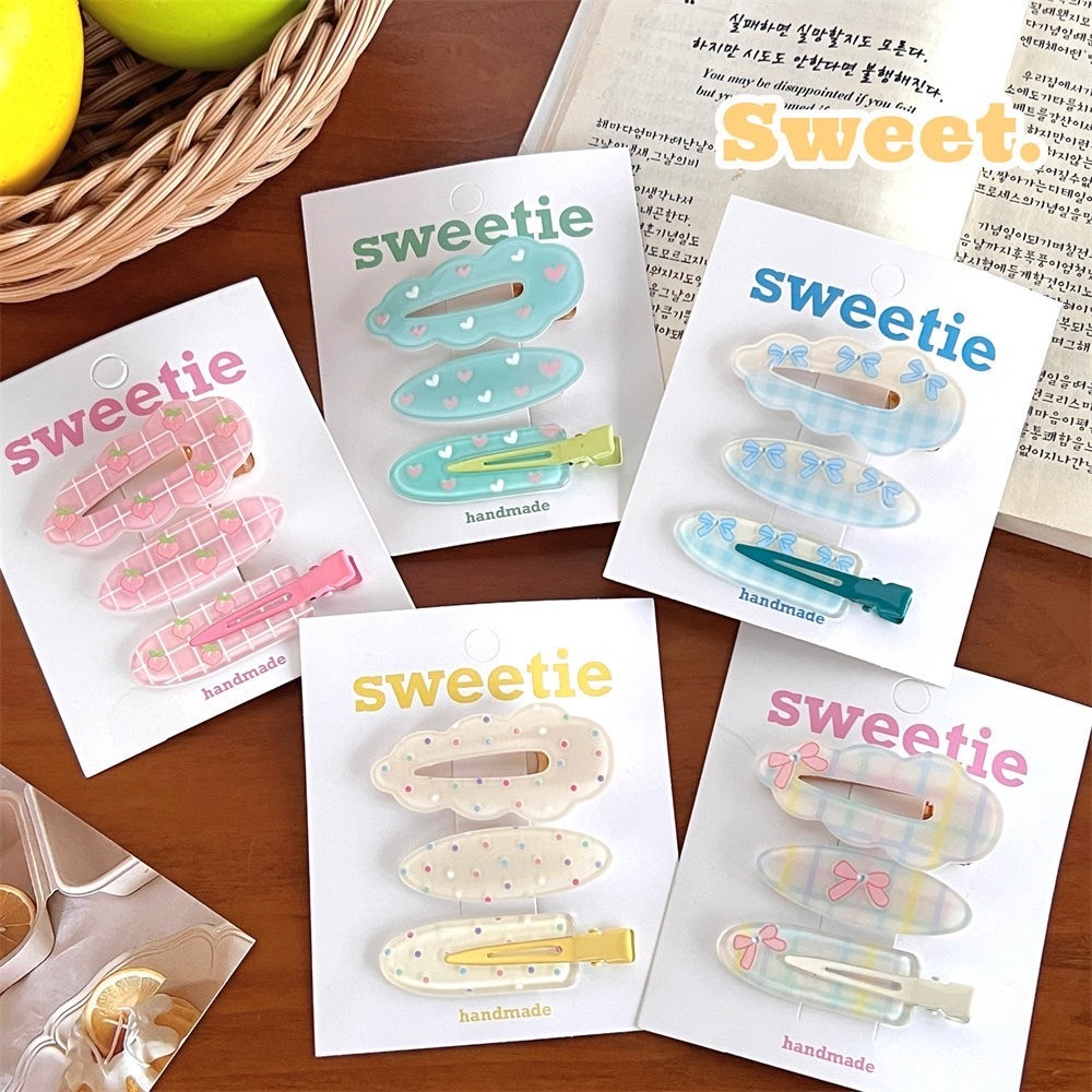 Cute 307 กิ๊บติดผม กิ๊บหนีบผม 3 สไตล์ สีหวาน 3ชิ้น/แพ็ค
