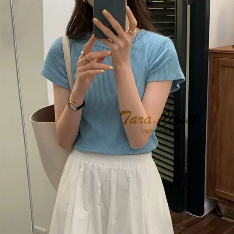 CVC001 TARA T-Shirt เสื้อยืด คอกลม แขนสั้น งานผ้าร่องอย่างดี ผ้านิ่ม ใส่สบาย ไม่ร้อน