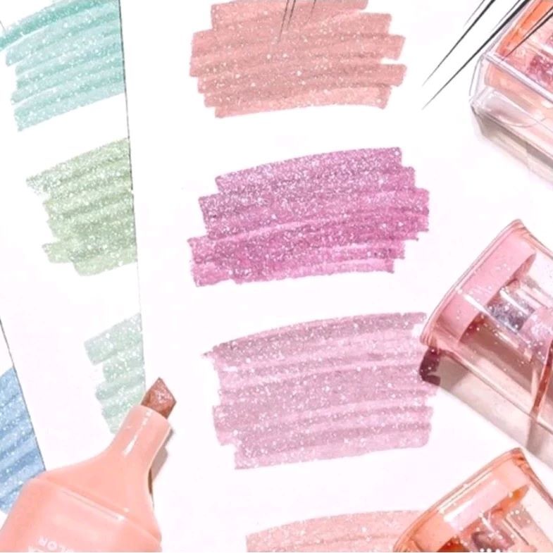 ชุดปากกาไฮไลท์กากเพชร Nebula Color 4 ด้าม Highlighter Glitter Oniso - รูปที่ 2