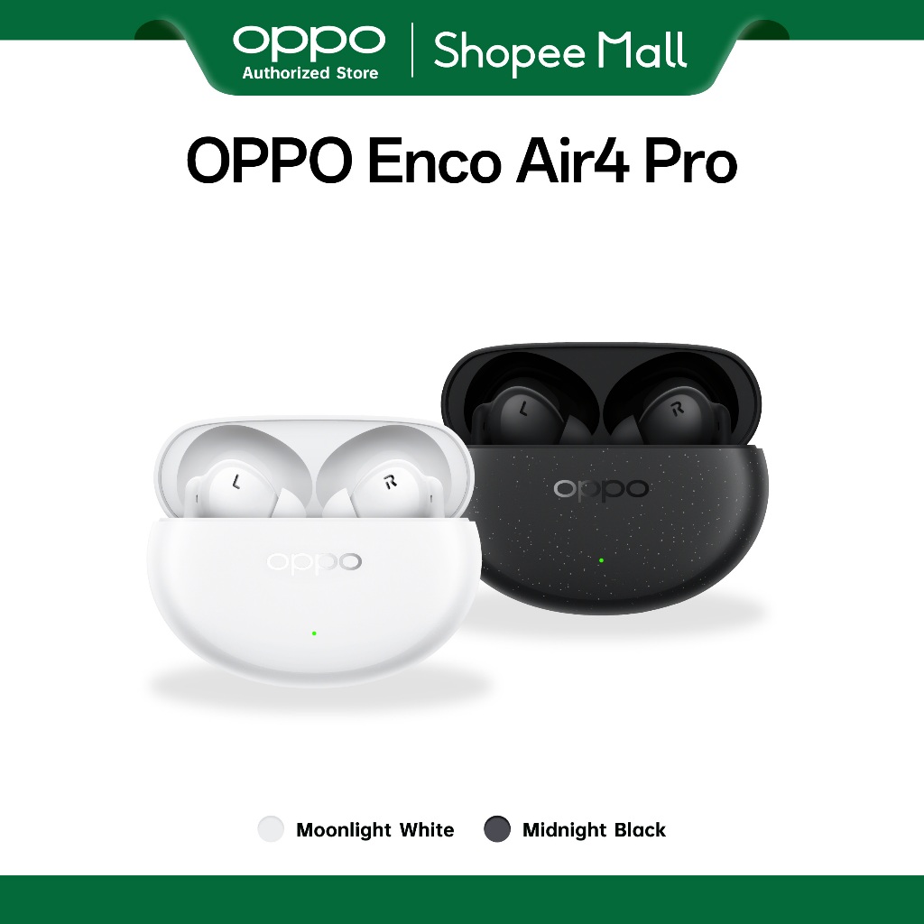 [New] OPPO Enco Air4 Pro | หูฟังไร้สายออปโป้ Bluetooth 5.4 ไมโครโฟน 3 ตัวตัดเสียงรบกวนแบบแอคทีฟ IP55 รับประกัน 12 เดือน