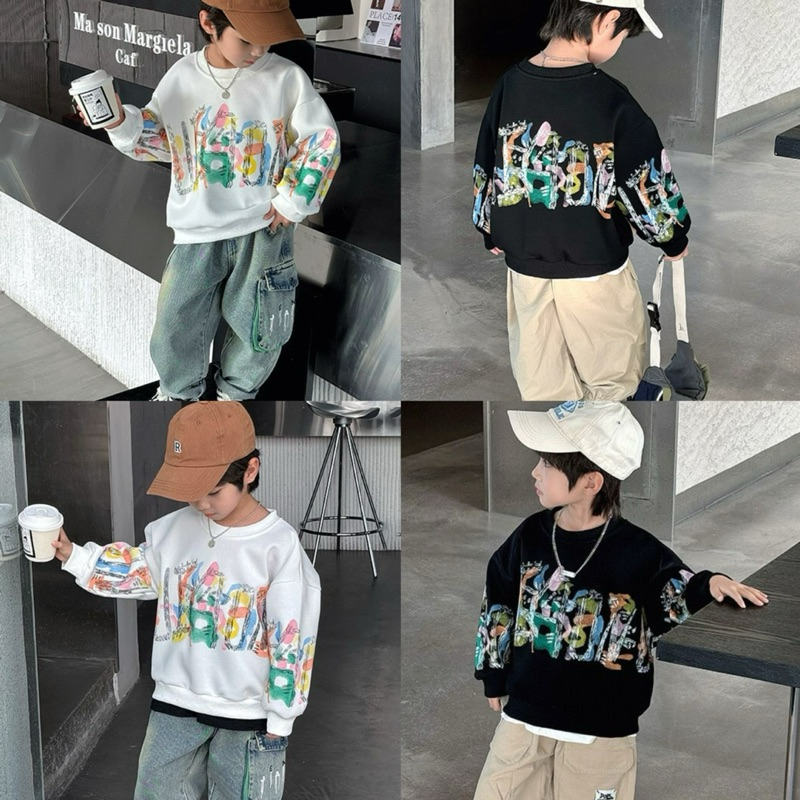 Sweater ใหม่ เสื้อกันหนาวเด็ก(2-12ขวบ) พิมพ์ลายด้านหน้าและด้านหลัง แฟชั่นสุดฮิ ผ้าหนาหนุ่ม เหมาะสําหรับหน้าหนาว 255