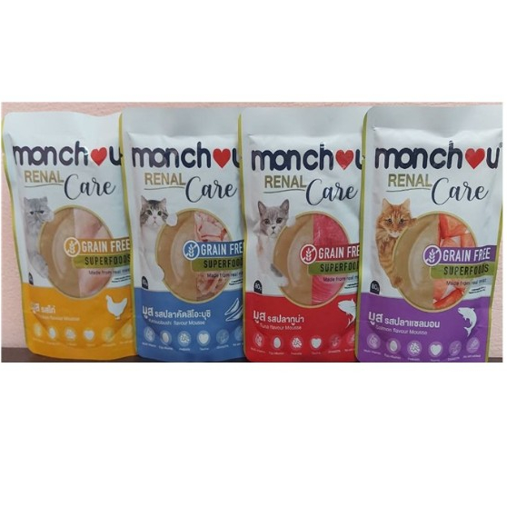 (ยกกล่อง12ซอง) Monchou มองชู อาหารเปียกแมว (สูตรRenal Care-ดูแลไต) แบบซอง 80g*โปรดอ่านรายละเอียดก่อนสั่งซื้อ